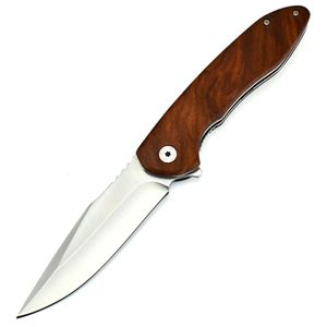 Fabryczna cena cała sprzedaż 440c drewniany rączka składana nóż China zrobione kieszonkowe noża do pieszych wędrówek na świeżym powietrzu
