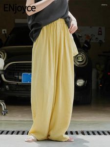 Women's Pants 2024 Summer Women Korean Version Lazy And Relaxed Wide Leg Elastic High Waist Casual Sun Protection Cooling Trousers