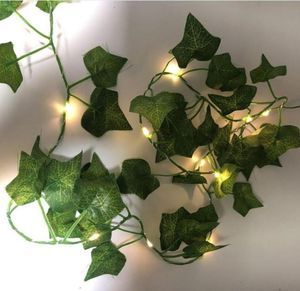 Fiori decorativi ghirlande da 2 m foglie a led luci a corda fata ivy foglia di ghirlanda da giardino lampada da giardino bella7032299