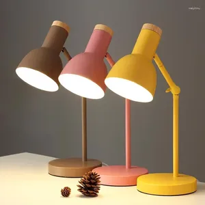 Настольные лампы скандинавские настольные лампы для общежития регулируемая высота угла для чтения домашний офис декор комнаты прикроватный светодиод