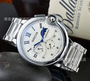 Titta på Watches AAA 2024 Mens rostfritt stål Strip Niricha Quartz Multi Function Watch Band Mens Watch