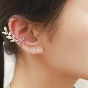 Ryggar örhängen mode kristallblad manschett för kvinnor flickor wrap ear clip smycken gåvor