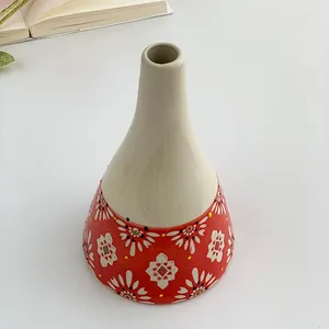 Vases Japanese Style Hand Painted Ceramic Flower Receptacle Ornaments Vase Decoration Home Decor