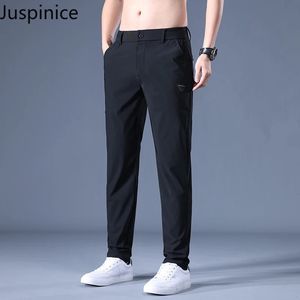 Summer Lightweight Ice Silk Trousers Men's Large Size Business Loose Casual High Street Trousers Men Pants Male Clothes 240418