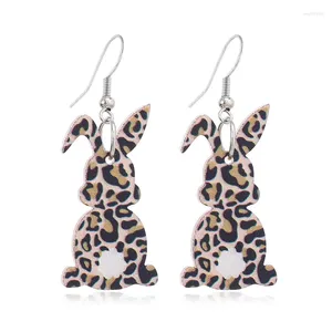 Dangle Earrings Funny Easter Leopard Acrylic For Women Girl 2024 Trending Cute Animal Drop Earring Party Jewelry Gift