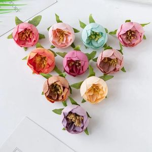 Dekorative Blumen 100pcs künstliche Blumentee -Kumpel Seiden Rose Kopf für Home Hochzeit