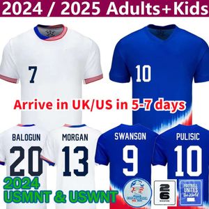 Plus size 3xl 4xl Nuovo Pulisic McKennie Jersey Ertz Altidore Press Wood Morgan Lloyd 24/25 America Shirt Football States Camisetas USA USMNT Player Men Kit Kit