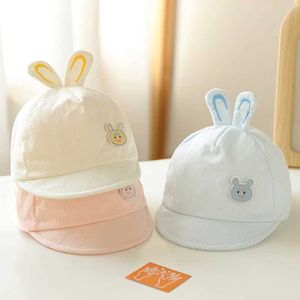 Caps Hats Cute Rabbit Ears Baby Baseball Cap Solid Color Newborn Boy Girl Short-brim Sun Hat Soft Cotton Summer Infant Peaked Caps