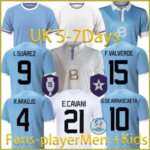 2024 Uruguay LA CRUZ Copa America Soccer Jersey Kids Kit 2025 L.SUAREZ E.CAVANI N.DE national team Shirt G.DE ARRAS CAETA F.VA LVERDE R.ARAUJO R.BENTANCUR Football Urugua