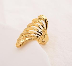 Lyxbrett ring 18 K Solid Fine Gold Filled Bling Fashion Finger Rings Justerbara kvinnor Tummen Big Round Punk Jewelry Gift5395960