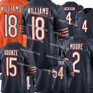 13 Caleb Williams Jersey 15 Rome Odunze Walter Payton Kmet Khalil Herbert DJ Moore Eddie Jackson Brian Urlacher Tyson Bagent Mike Ditka Butkus Football Jerseys