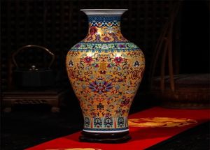 Luxus Jingdezhen Antike Langlebigkeit Porzellan Emaille Boden Vase Klassische Dekoration Große chinesische Vasen Altpalast Vasen LJ205960364