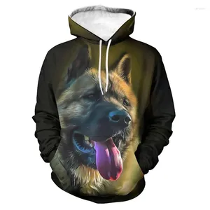 Moletons masculinos pastor alemão cachorro 3d impressão homens engraçados moda pug sweetshirts de rua casual feminino com capuz de inverno y2k top