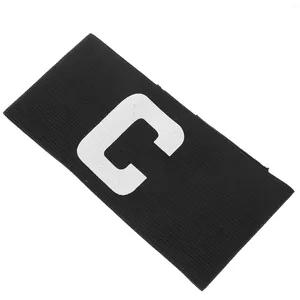 Wrist Support Football Soccer Captain Armband Adjustable Rugby Basketball Player Bands (Black)