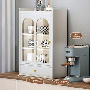 Kitchen Storage Wood Display Cabinet Metal Desktop Sideboard With Door And Drawer Small For Home Roo