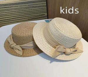 Breda brimhattar strandhatt för kvinnor platt barn baby flicka barn bowknot söt sommar utomhus sol khaki gril sombreros de mujer3926275