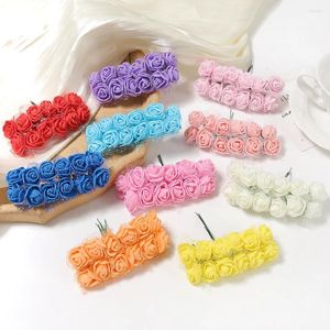 Flores decorativas 144pcs Mini Bouquet de Flower Rose Flower Bouquet para Casamento Decoração de Decoração Diy Diy Wreath Artificia