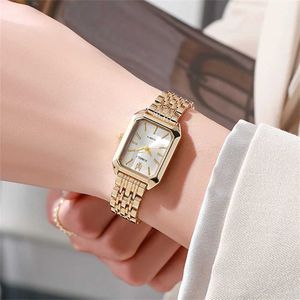 Wristwatches UTHAI 2024 New Women Light Luxury Brand Stainless Steel Ladies Business es Female Student Fashion Quartz Wristes d240430