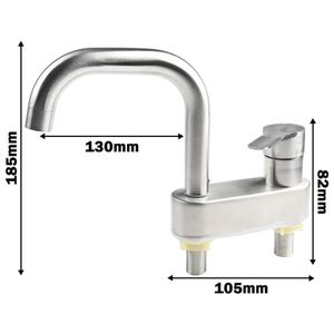 Rubinetti del lavandino del lavandino in acciaio inossidabile rubinetto casa casa bagno cucina lavare cucina mixer tocca di acqua fredda calda 2 fori mazzo tocco montato