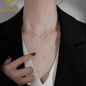 Xiyanike Silver Color Snake Chain Necklace Female Clavicle Regolabile Short Short Fashion Simple Party Decoration 240429