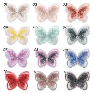 Hair Accessories 24 Pcs/Lot Lovely And Cute Baby Hairpins Vintage Lace Embroidery Butterfly Bow Clips Girls Holiday Gift