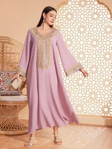 Ubranie etniczne Kaftan Maroko Kobiety Aplikacje impreza sukienka Eid djellaba Saudyjska arabska szata Turcja Dubai Abaya Islam Jalabiya Femme Musulman