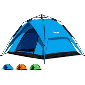 Pop Up Camping Tent 4 People Automatic Tents for Instant Waterproof Windproof Hiking Mountaineering 240422
