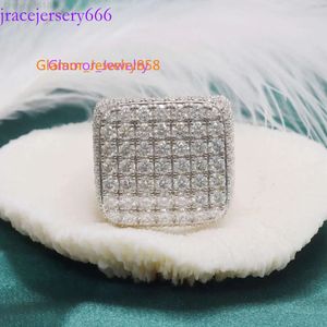 Paston Custom Full Stones Men's Ring Iced Out sterling Sier Moissanite Hip Hop Jewelry