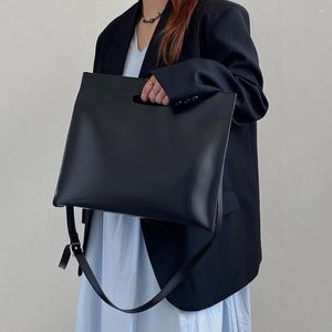 Shoulder Bags Women Commute Messenger Bag Large Capacity Briefcase Tote Handbag Detachable Strap Minimalist Document Daily For Female