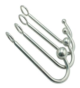 Nuovo gancio anale in metallo in acciaio inossidabile con foro a sfera Tappo di dilatatore Massager SM Bondage Bondage Sex Toy per uomo maschio Y18928032109444