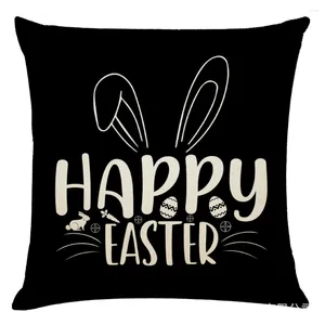 Pillow Happy Easter Printed Cotton Cover Linen Chair Sofa Bed Car Room Home Dec Wholesale MF462