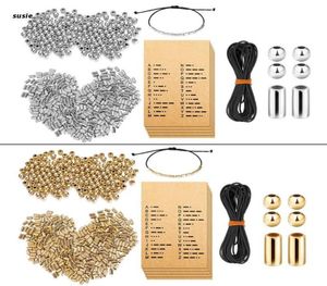 Charm Armbänder DIY Bracelet Make Making Kit Round Spacer Perlen Langes Röhrchen Manuell verstellbare Halskette Morse Code Card2431672