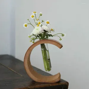 Vasen Bambusblumengefäß frische Blumen Chinesische Blumenarrangement kleine Vase Einfache Dekoration Home Geschenke unregelmäßiger Halbkreis