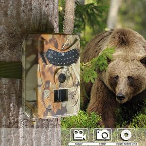 Camera da caccia all'aperto 12 MP Detector di animali selvatici Trail HD Monitoraggio impermeabile della visione notturna di rilevamento a infrarossi 240423
