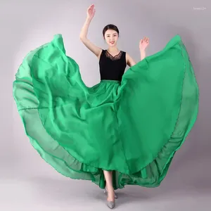 Stage Wear Xinjiang Dance Chiffon Half Skirt 720 Degree Large Swing Practice Classical Performance Long Dress