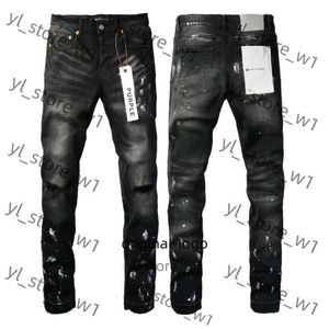 Lila Jeans Herren Jeans Designer Lila Marke Männer Männlich hellblau lila Marke Jeans High Street Denim Lackierung Graffiti Muster beschädigt zerrissene Skinny Hosen 9558