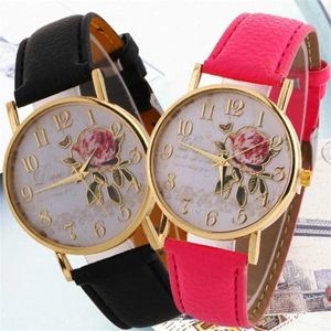 Wristwatches Womens Wristes Rose Design Fashion Suit Men And Women For Gift Casual Leather Belt es Creative Marble d240430