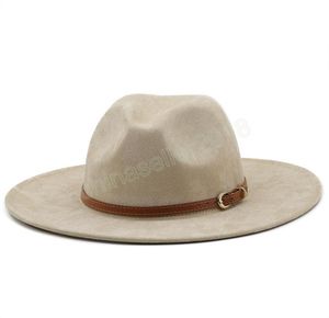 Fedora Hat Women Suede Felt Felt Vintage Church Ladies Hat Unisex Wide Wide Brim Panama Cowboy Cap Jazz Gentleman Wedding Hat for Man2547545