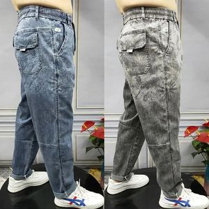 Spring Autumn Fashion Design Vintage Men Jeans Lavado Estreto Fit Fit Macho Male Designer Casual calças de jeans Hombre Roupos 240411