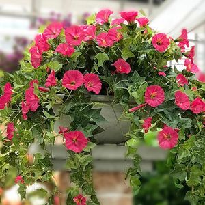 Decorative Flowers Artificial Vines Morning Glory Hanging Plants Fake Green Plant Home Garden Wall Fence Outdoor Wedding Baskets Decor