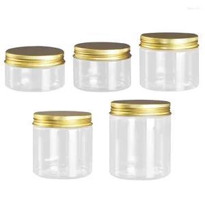 Garrafas de armazenamento 24pcs de largura BULHA BULHA 100G 120G 150G 200G 250G Gold Aluminium Packaging Cosmetic Clear Cream Jar Recipiente Recolável