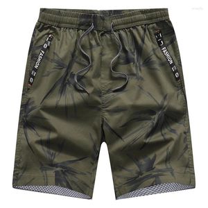 Herren -Shorts Sommer Casual Capris Lose vielseitig dünne Sports Pure Cotton Beach Cropped Hosen Modeblatt Jacquard Home