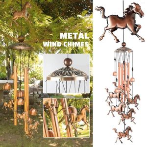 Dekorativa figurer Rustik metall vindklockor Lätt trädgård hängande prydnad för inomhus utomhus