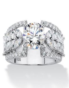 Choucong Brand Wedding Rings Vintage Jewelry 925 Sterling Silver Marquise Cut White Topaz CZ Diamond Gemstones Eternity Women Enga1820778