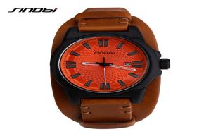 SINOBI Brand Sport Wirstwatch Relogio Masculino Males Leather Watchband Watches Causal Japan Quartz Clock Mens Military WatcheS3276727