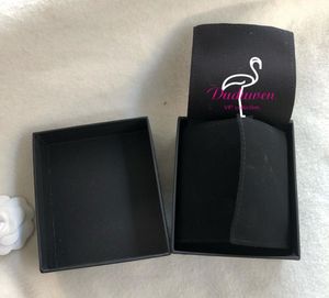 12x10cm svart presentförpackning Fashion Packing C -paket inuti sammet pad för smycken tryckt förvaringsfodral bra kvalitet4347634