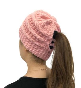 Bancos de gorro/crânio 2021 Winter Women's Knit Hat Hat Color Lã Proteção de ouvido quente Chapéus coloridos Bonnet 2170609