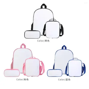 Рюкзак сублимация 3pcs Set Blank Bag для печати DIY Image School Kids Fashion Custom Bookbag Penbox Food Lunchbox