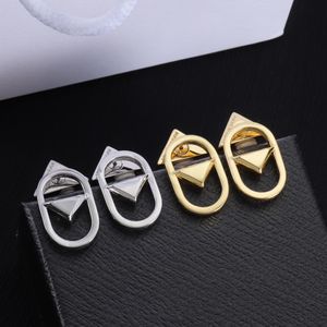 Earring Earrings designer For Women 18K Gold Plated Hoop Triangle Glossy Light With Fashion Letters Retro Personality Stud For Party Jewelry Gift gold sliver