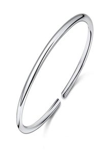 Classical Simple Fashion 925 Sterling Silver Smooth Cuff Bracelets Bangles Pulseras Valentine039s Day Present 2105079411294